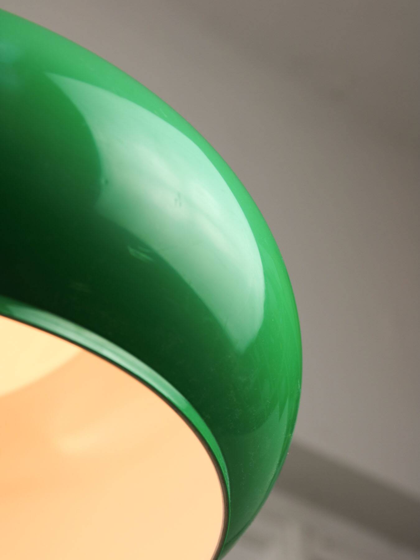 Vintage Green Italian Pool Table Lamp in Brass and Plastic