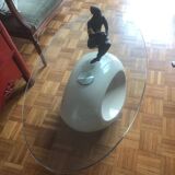 Table basse en verre et plastique 1970