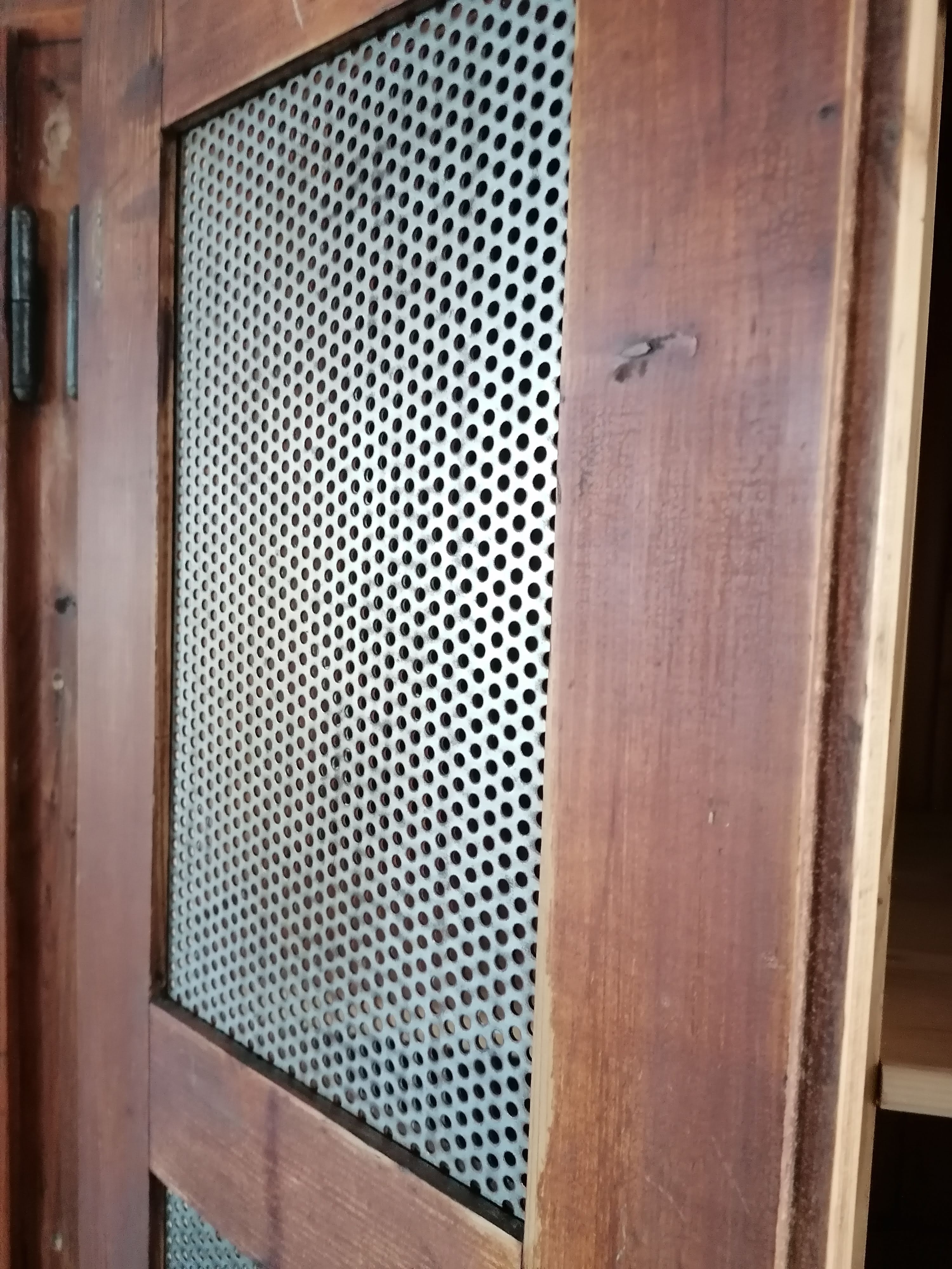 Vintage wooden wardrobe, 4 doors, cloakroom style.