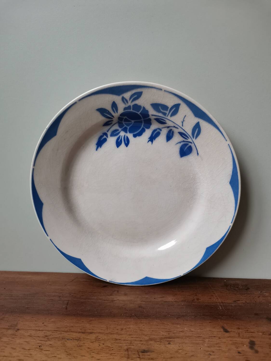 Vintage plate flower pattern Sarreguemines Digoin France Corsica