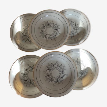 6 hollow porcelain soup plates by Limoge Charles Ahrenfeldt