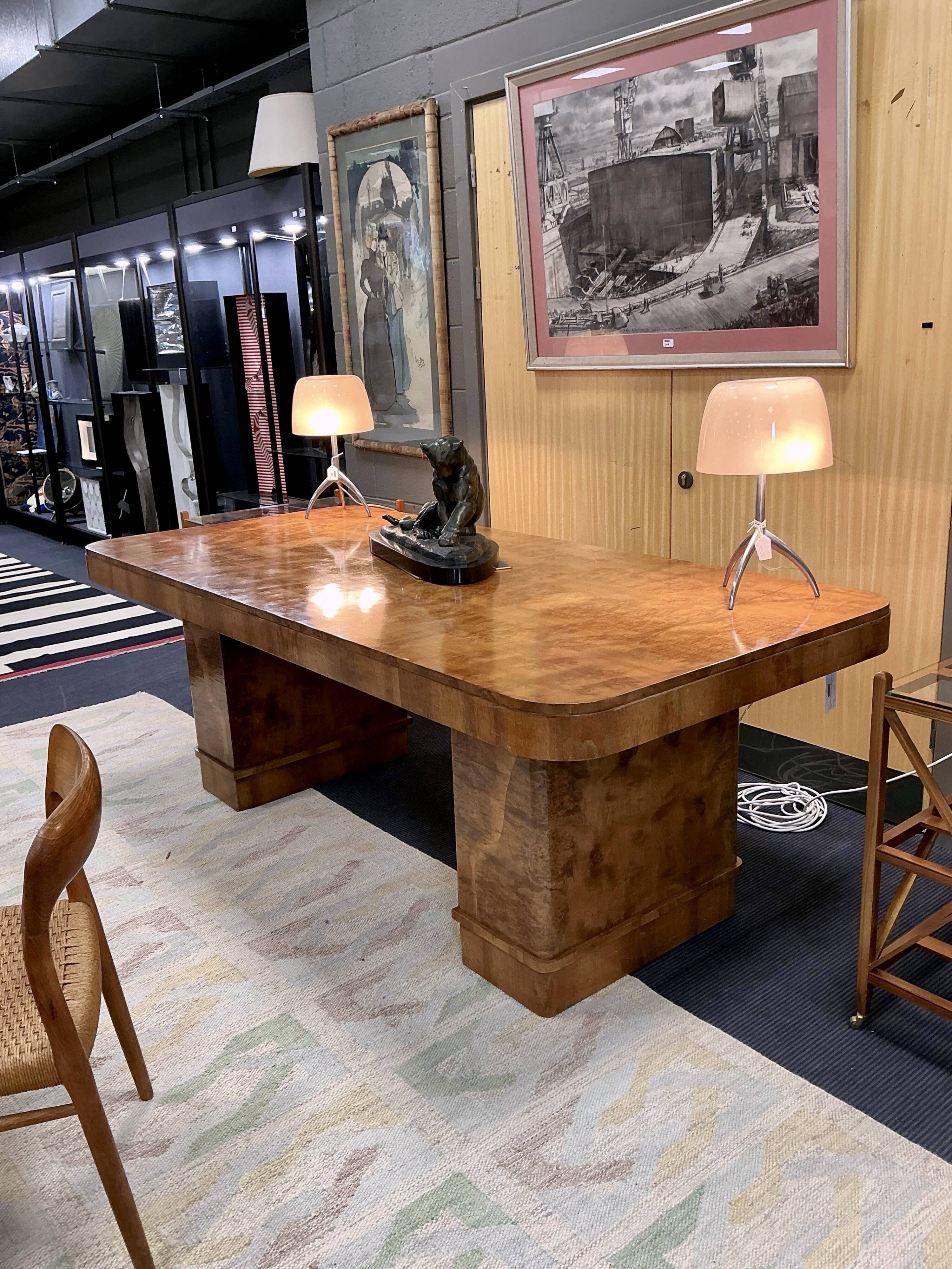 Art Deco dining / conference table / desk, Harry & Lou Epstein attributed