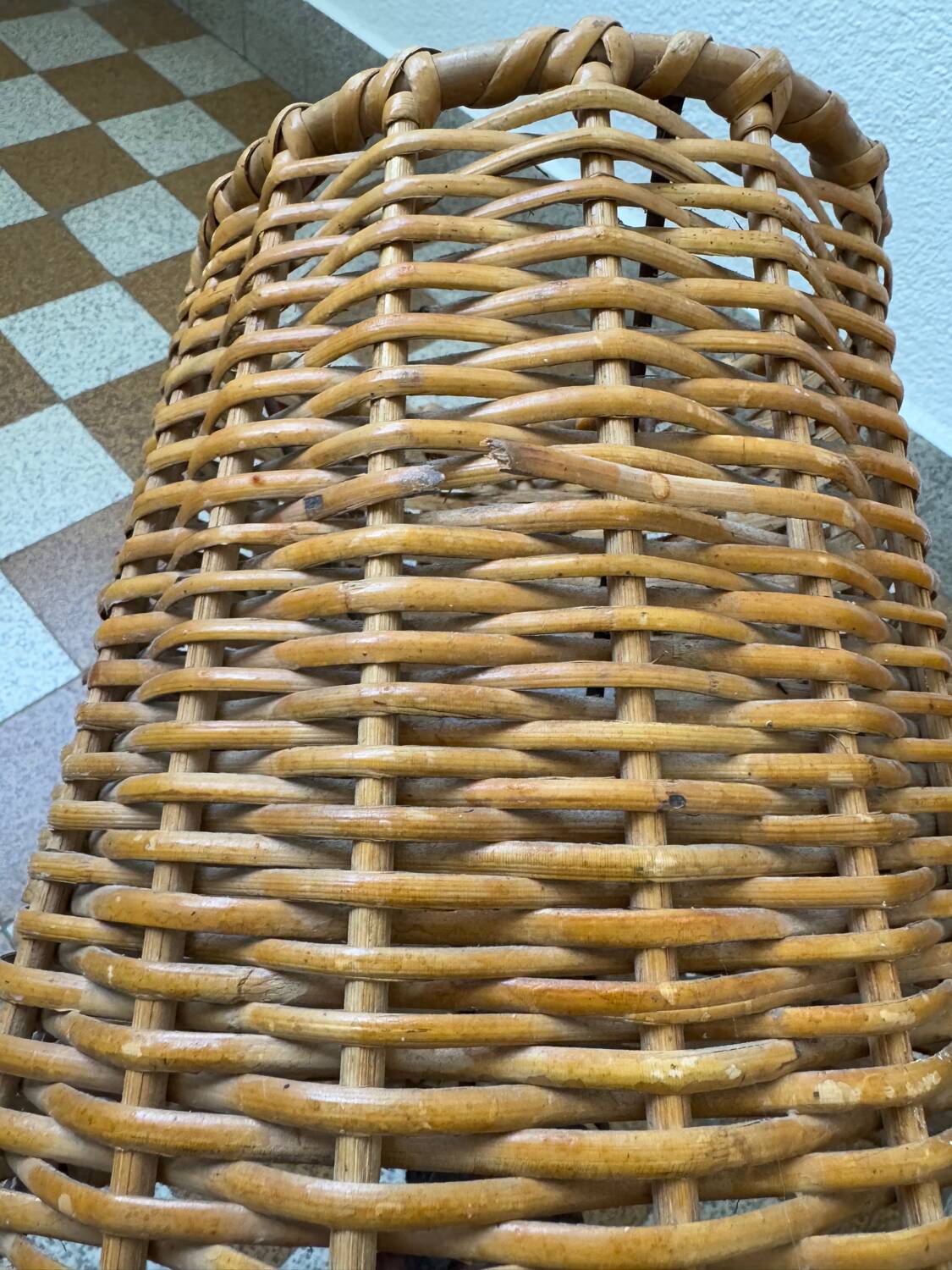 60s vine and rattan lamps (X2)
