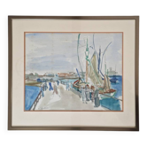 Henri Epstein (1891-1944) - Watercolor on paper - Lively port - Signed