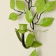 Pair of vintage green metal wall sconces – leaf-shaped
