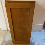 50s/60s light oak curtain filing cabinet low model with removable shelves