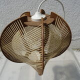 Scandinavian hanging lamp wire and wood