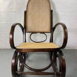 Rocking chair Chair in wood and Cannage from the 70s