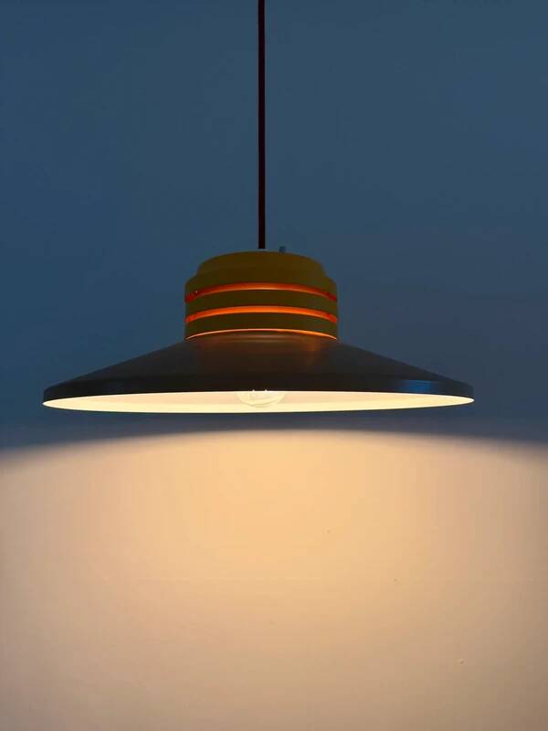 Vintage Danish design space age lamp in cool colour combination