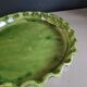 Green glazed ceramic tart dish