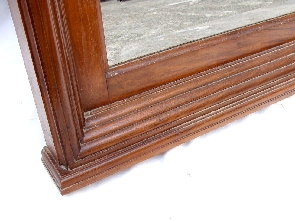 Miroir de cheminée Art Déco en bois sculpté - 82 cm x 150 cm