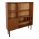 Deens teak vakkenkast met lades en hoge poten, vintage wandkast