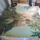 Large oil painting on wood by Jy Doussot contemporary French painter