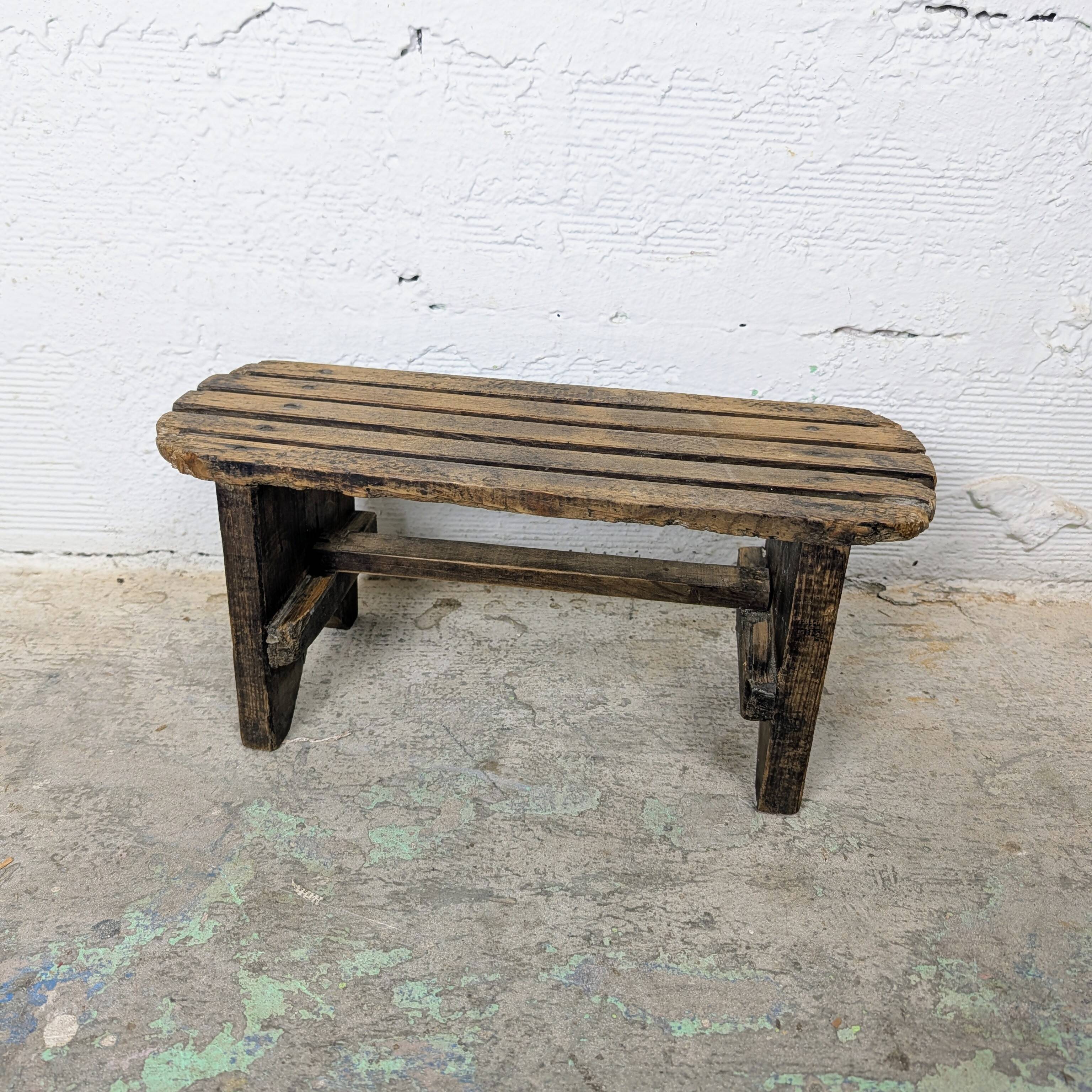 Antique slatted footrest