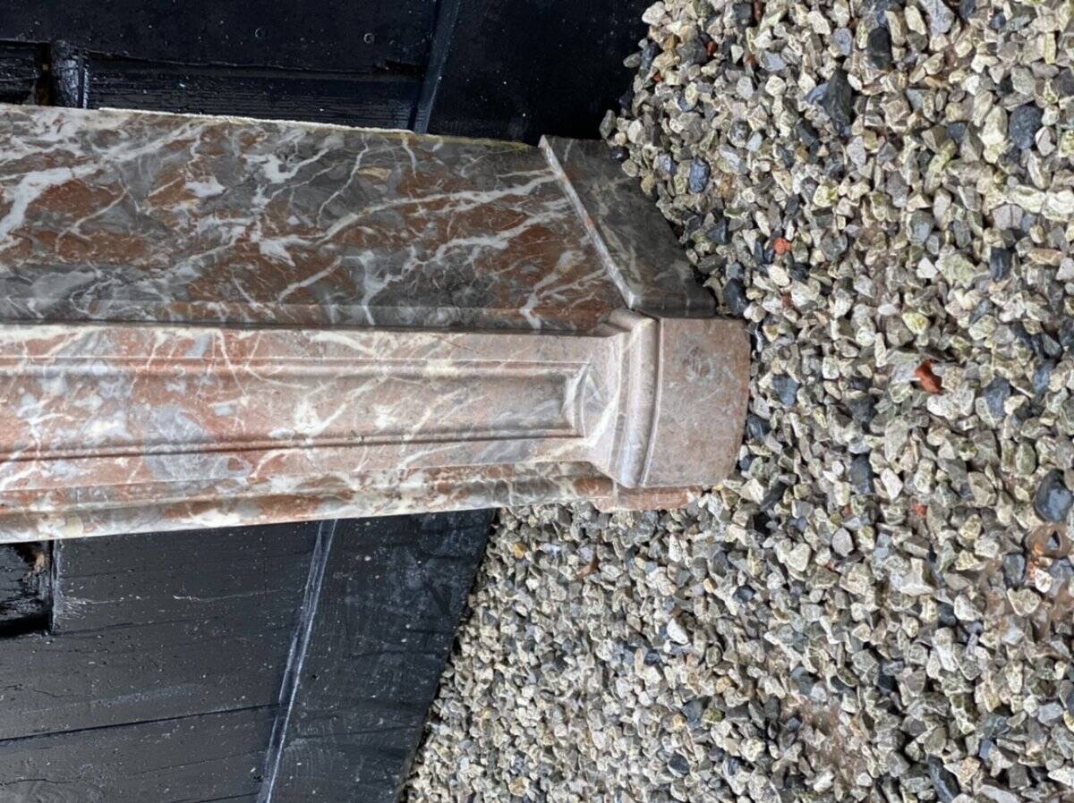 Early 19th century Louis XV style fireplace in grey Ardennes marble