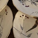 13 decorative plates with hummingbird design in fine earthenware by Mouzin Lecat, 19th century.