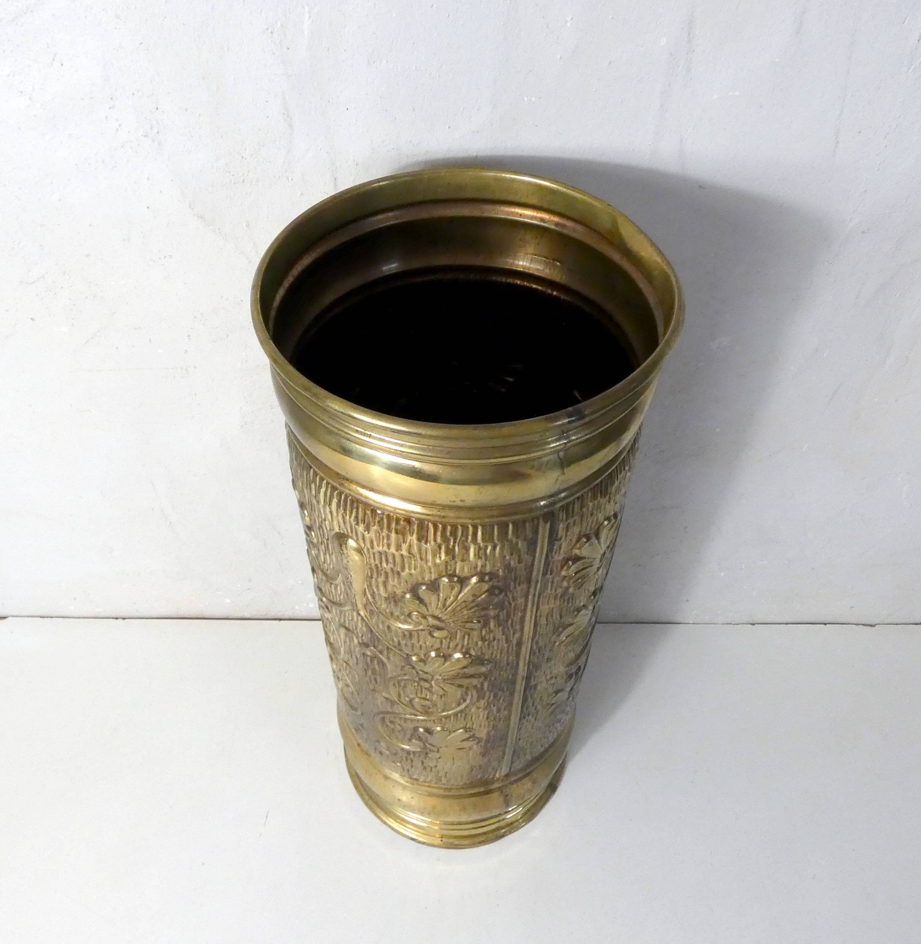 Old brass umbrella stand
