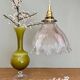 Vintage glass holophane pendant light