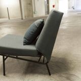 Airborne double bench seat restored foam and new fabrics + 2 matching cushions
