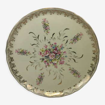 Round dish floral decoration made in france porcelain Limoges