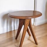 Solid oak side table – Scandinavian design from the 1950s