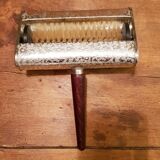 Silver metal table crumbs with wooden handle