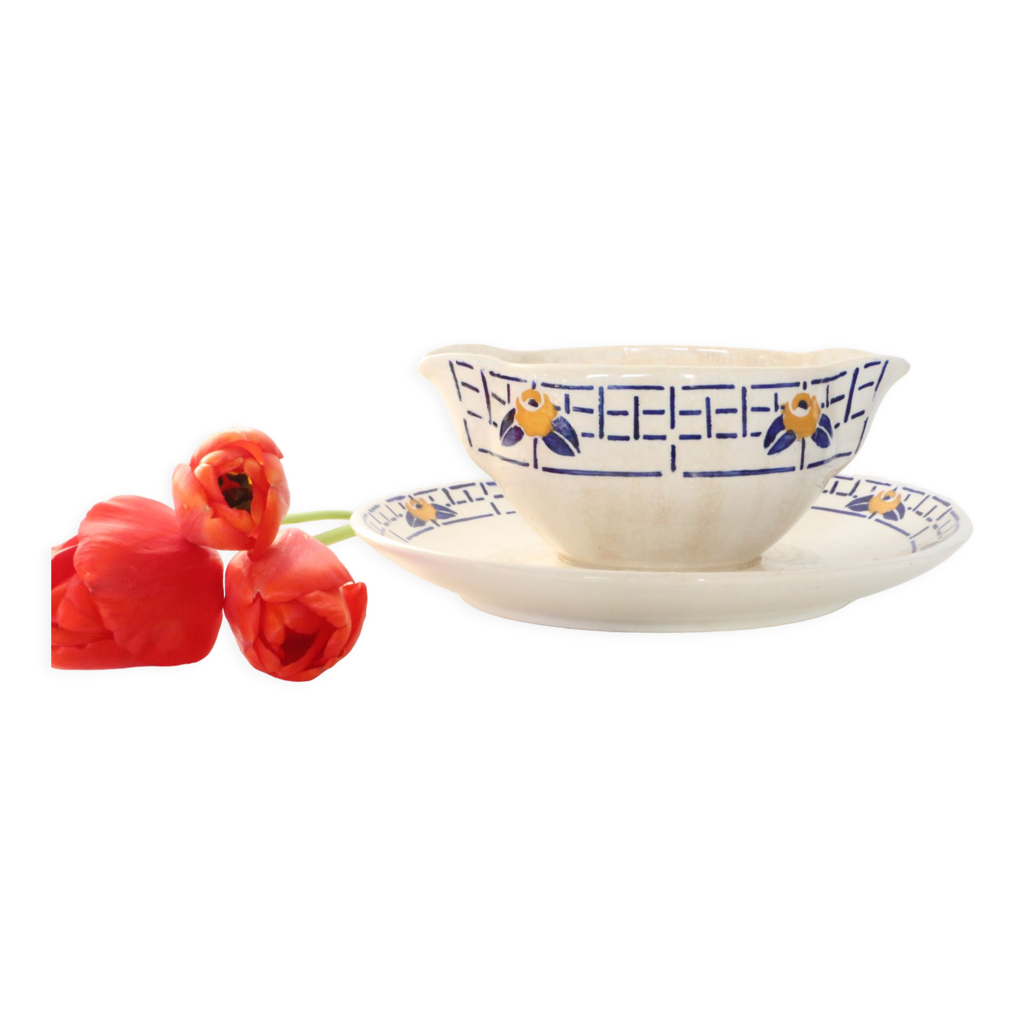 Saucière sarreguemines, ribeauville model, 1930/40, vintage french