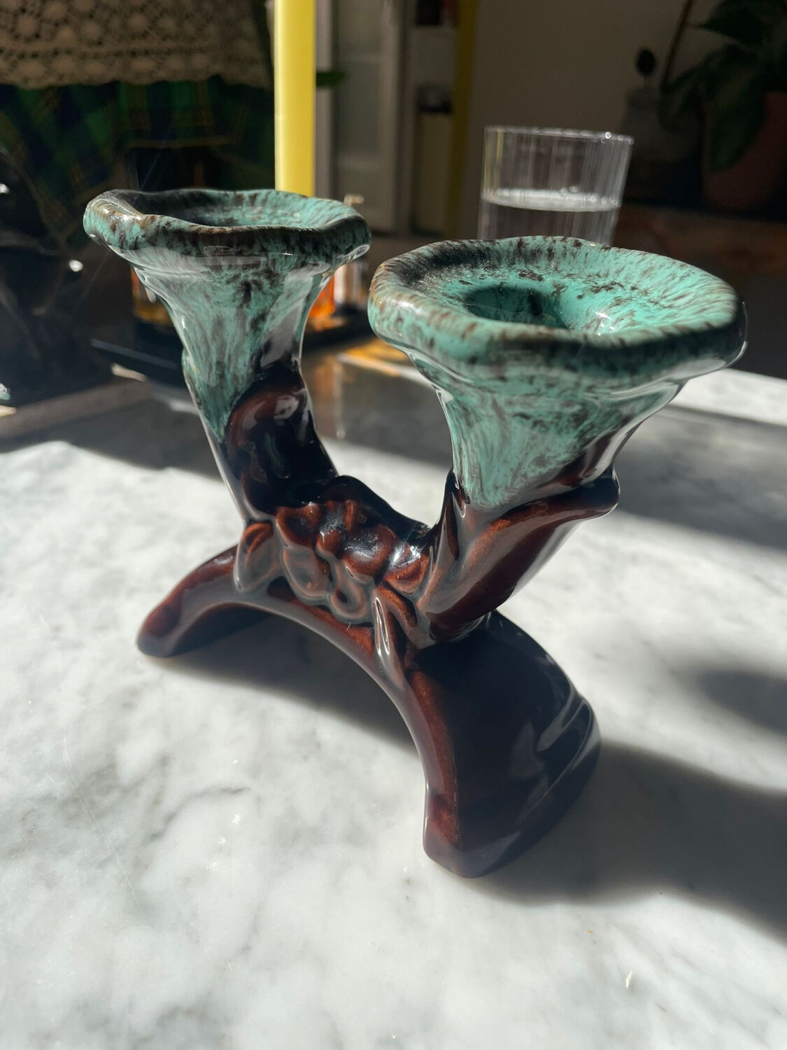 Chandelier double ceramic Vallauris