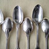 12 Coffee spoons in silver metal Net model