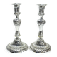 PAIR OF SILVERED BRONZE CANDLESTICKS