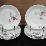 Set of 6 deep plates KG Lunéville Service Fleurs des Indes