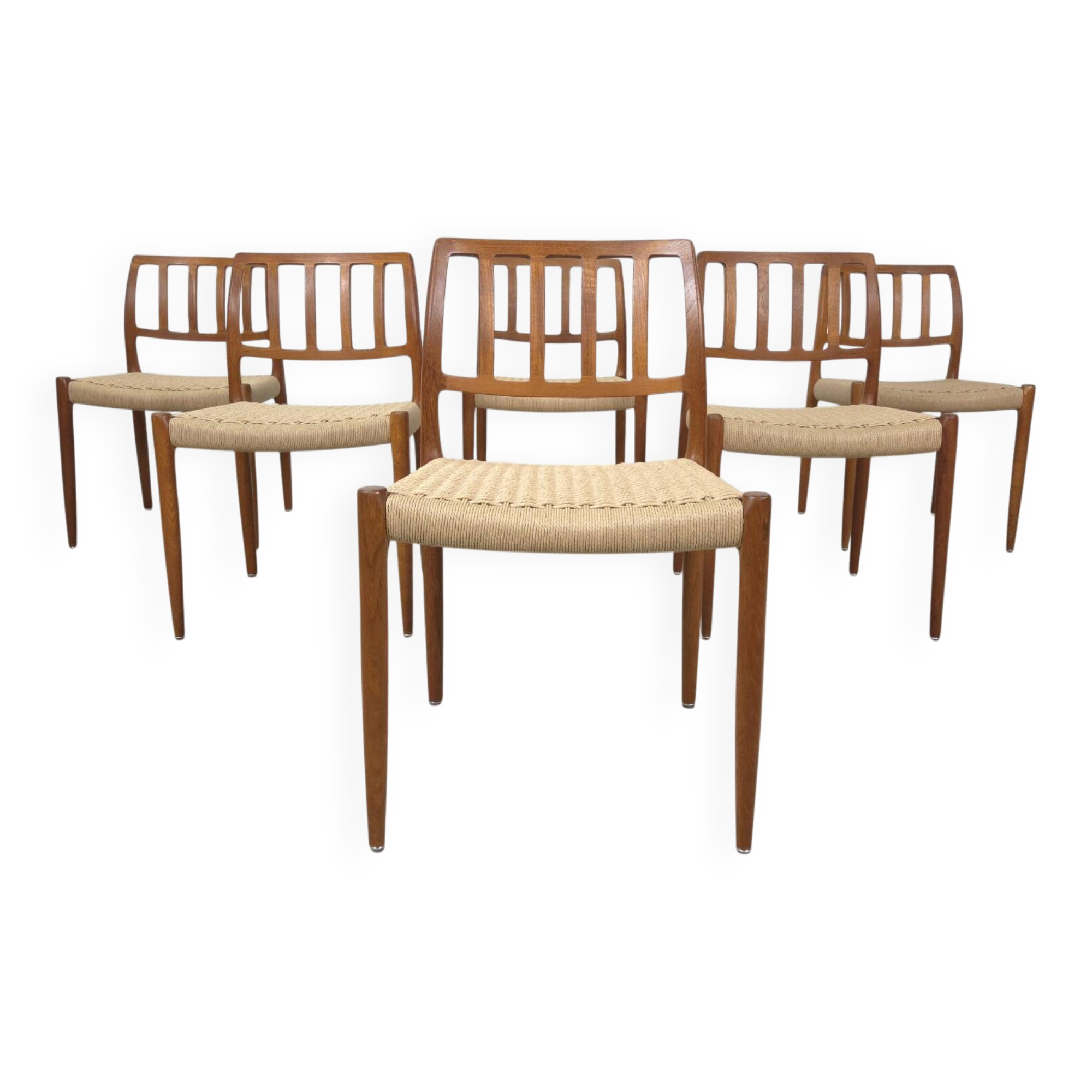 Niels Møller model 83 dining chair teak new papercord
