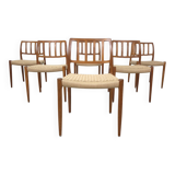 Niels Møller model 83 dining chair teak new papercord