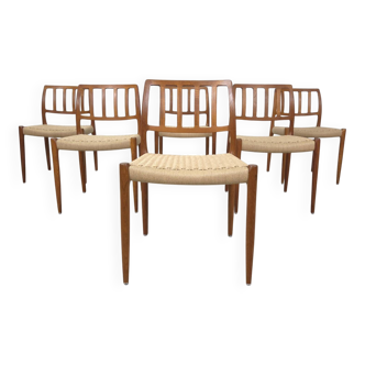Niels Møller model 83 dining chair teak new papercord