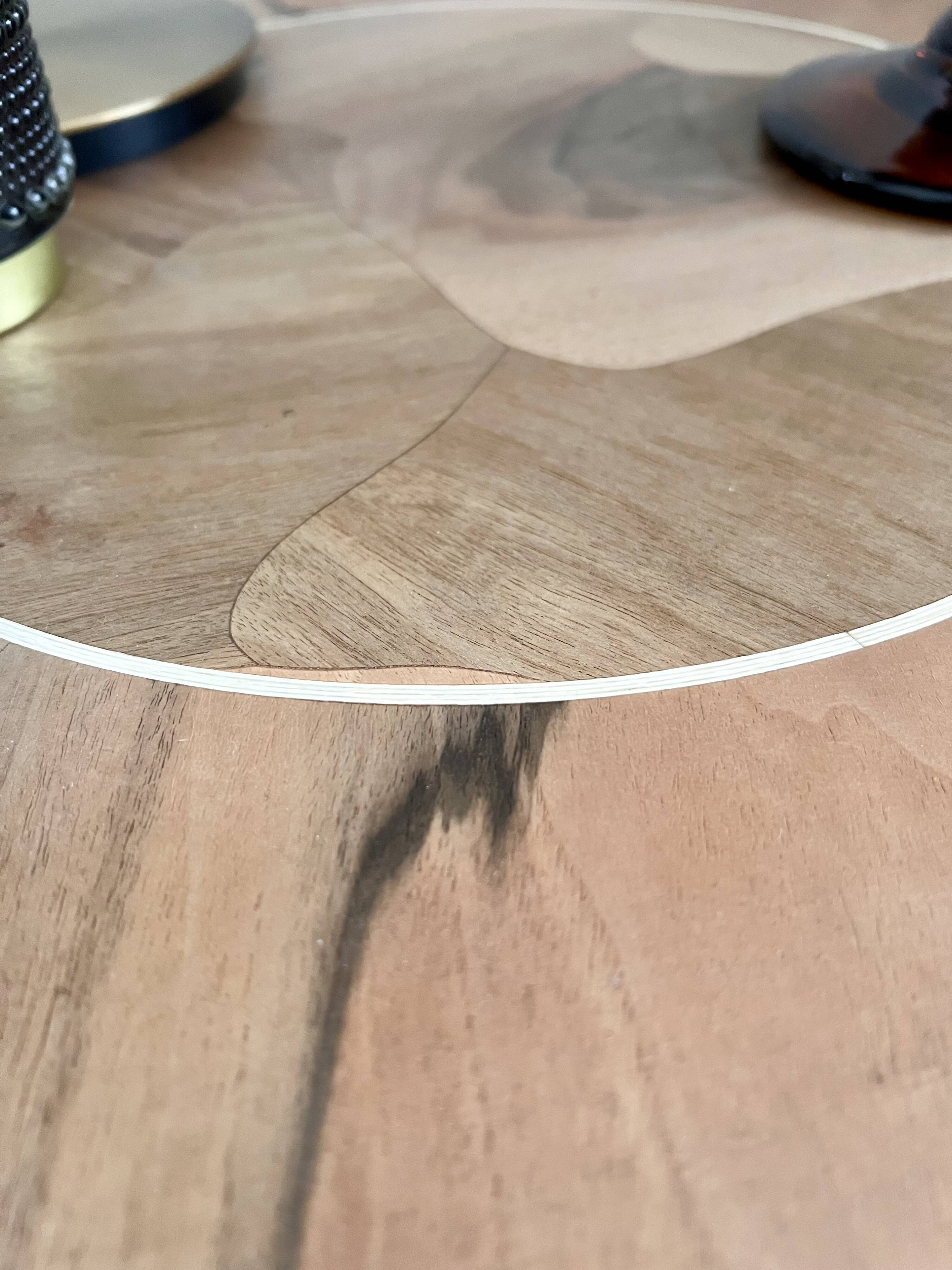 Guéridon en marqueterie rénové