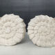 Vintage stone shell candlestick pair