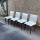 Lot de 4 chaises en simili cuir des années 1950
