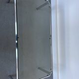 Table basse vintage avec cadre en verre et chrome, années 1970