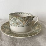 Large cup and saucer in Creil and Montereau ironstone.
