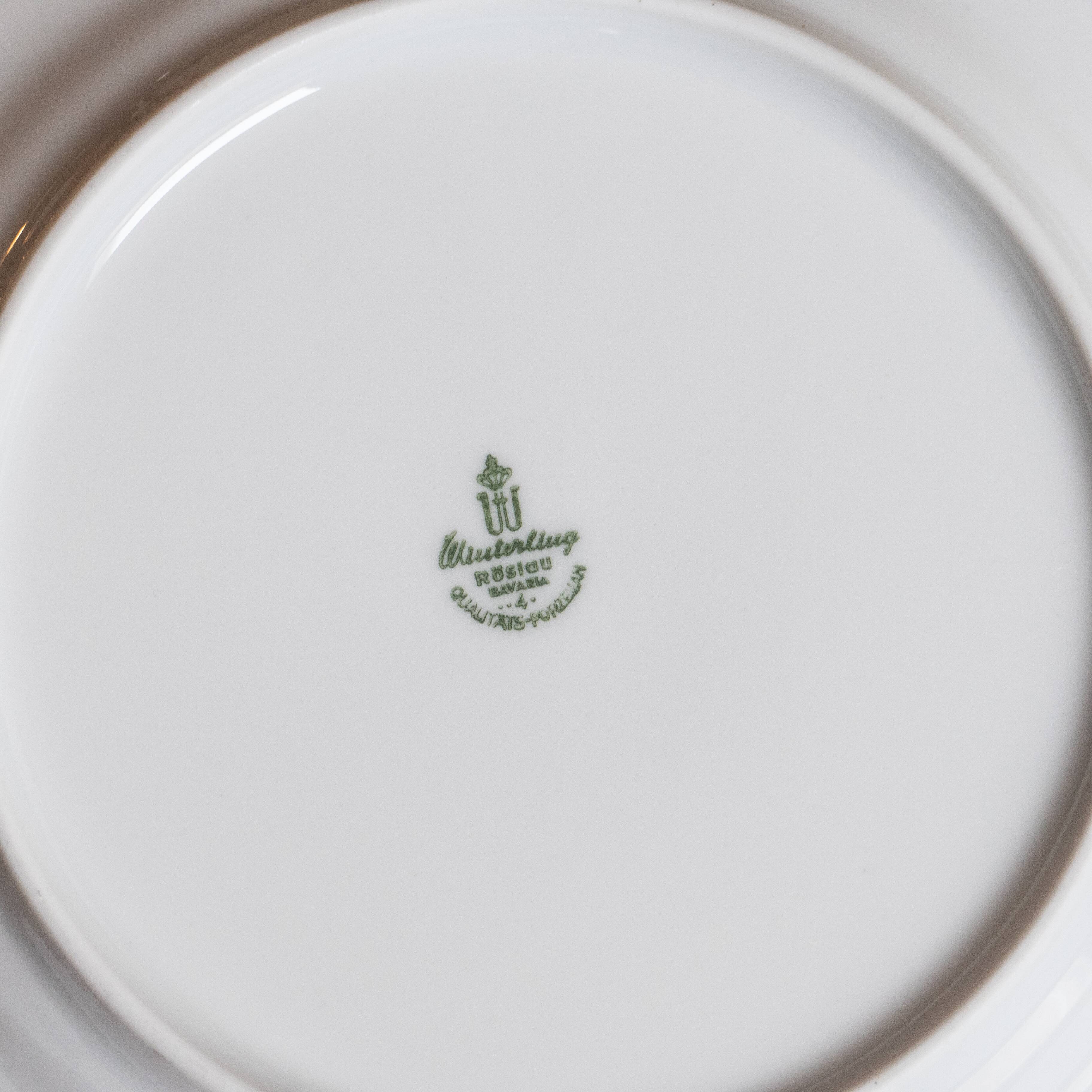 6 Bavarian porcelain plates blueberry model