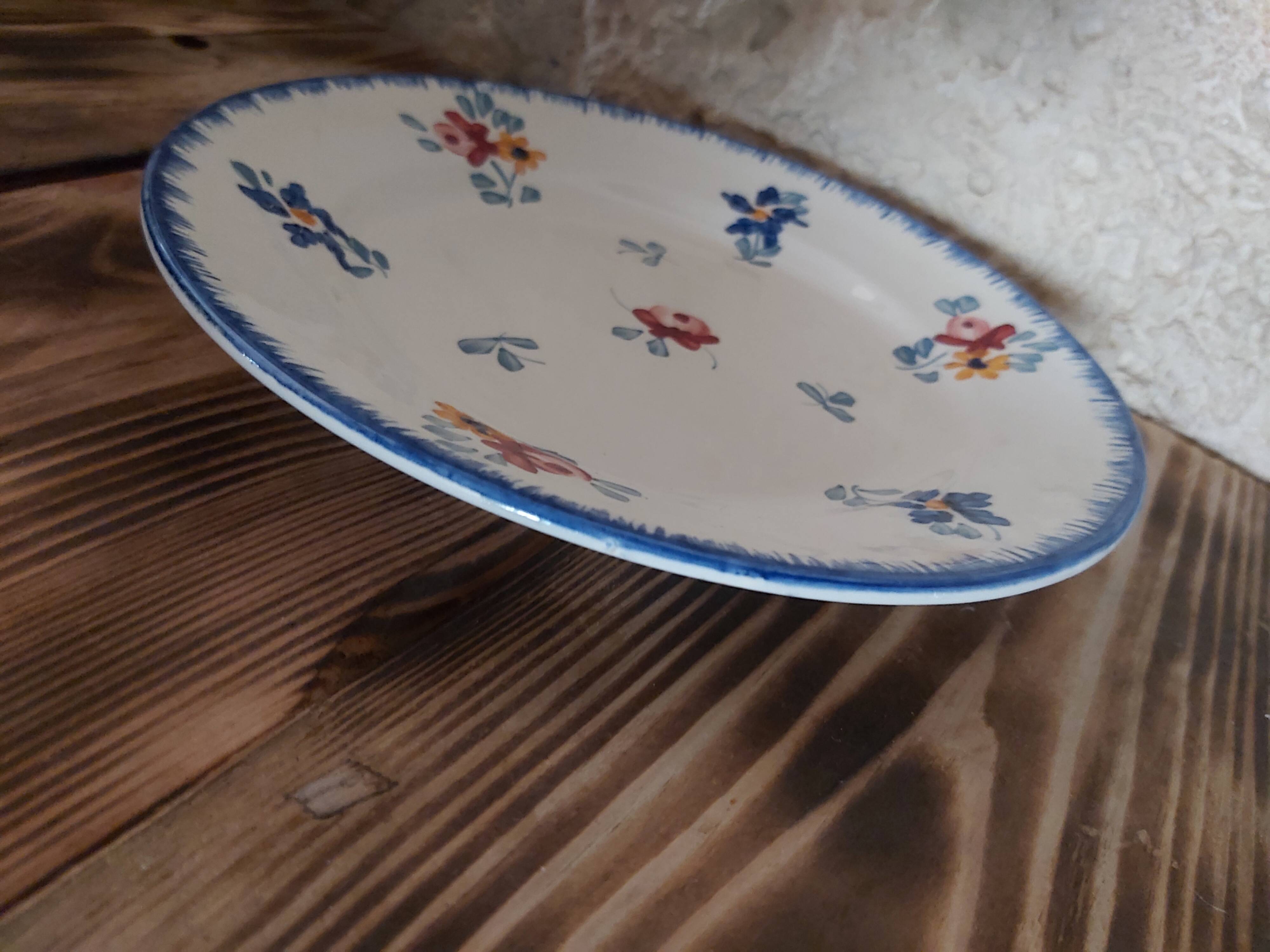 Dessert plates Sarreguemines décor Flowers of Alsace