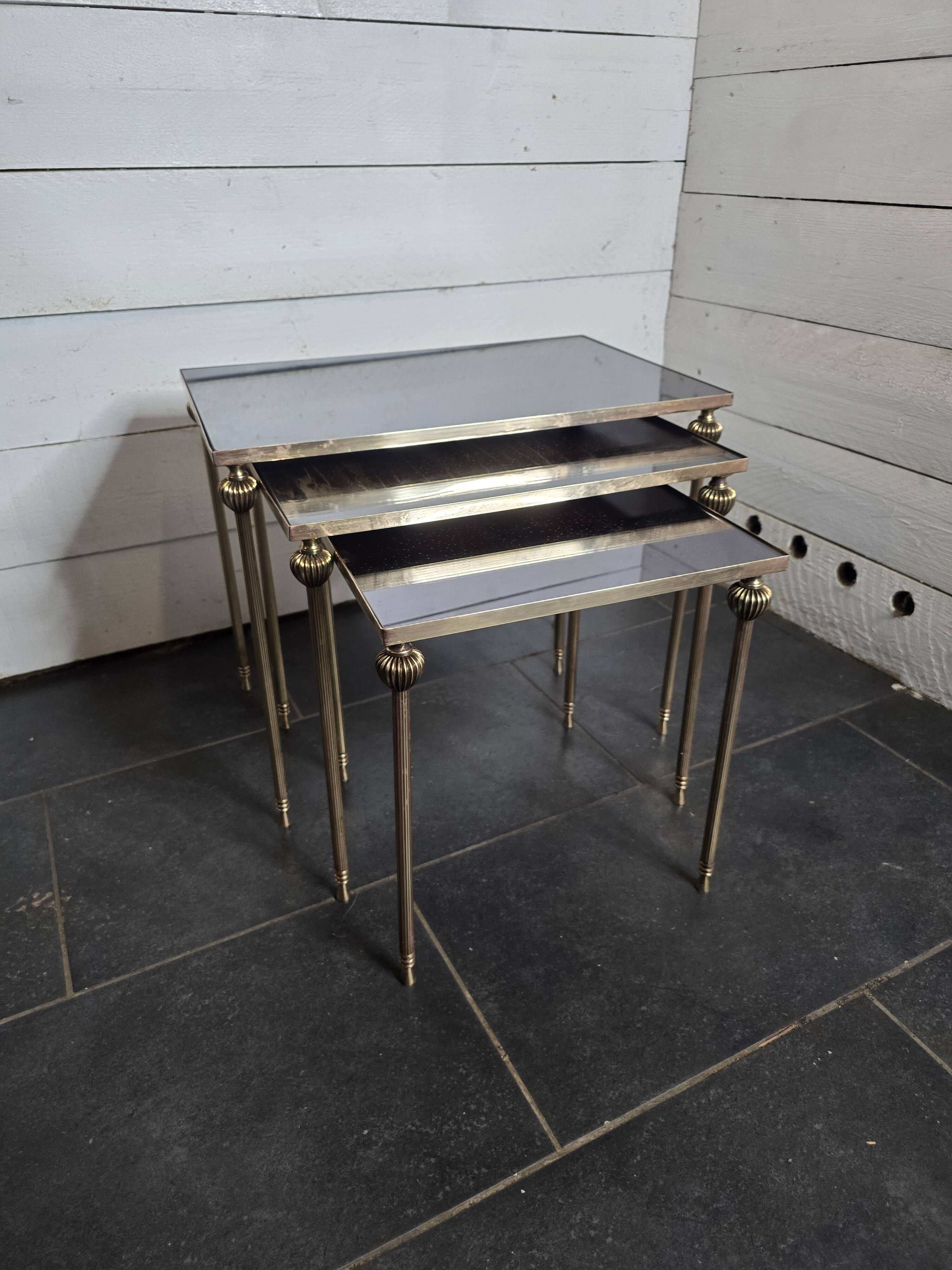 Vintage brass nesting table from the 60s