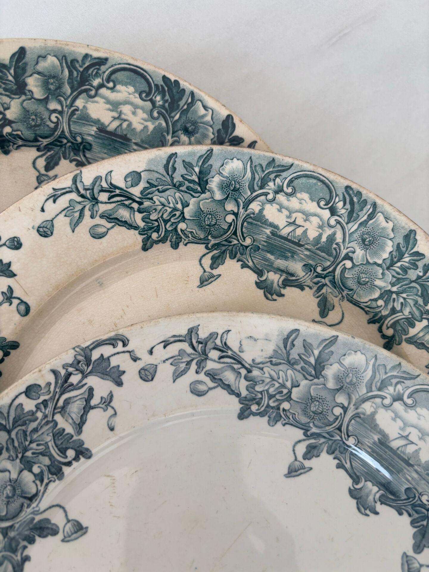 Iron Earth Plate Badonviller Marine • Romantic blue decor • Plate