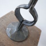 Mid-Century Wrought Iron Brutalist Table Lamp