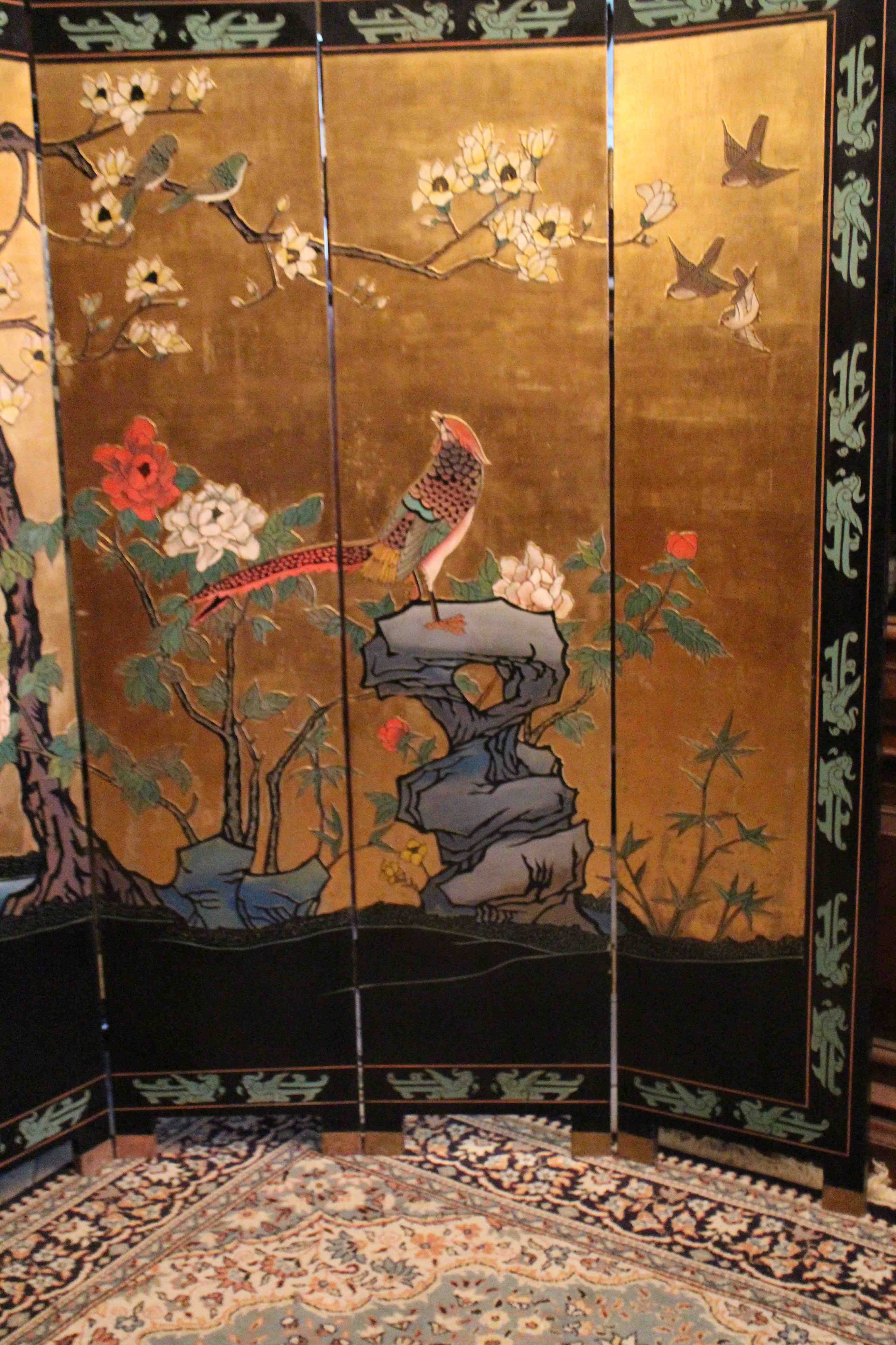 4-leaf screen lace-up decoration Far East Japan type Coromandel