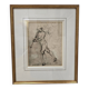 Framed drawing after an old master – Man pulling an animal