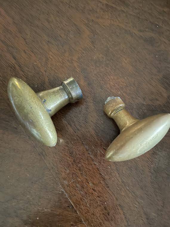 Antique brass door handles