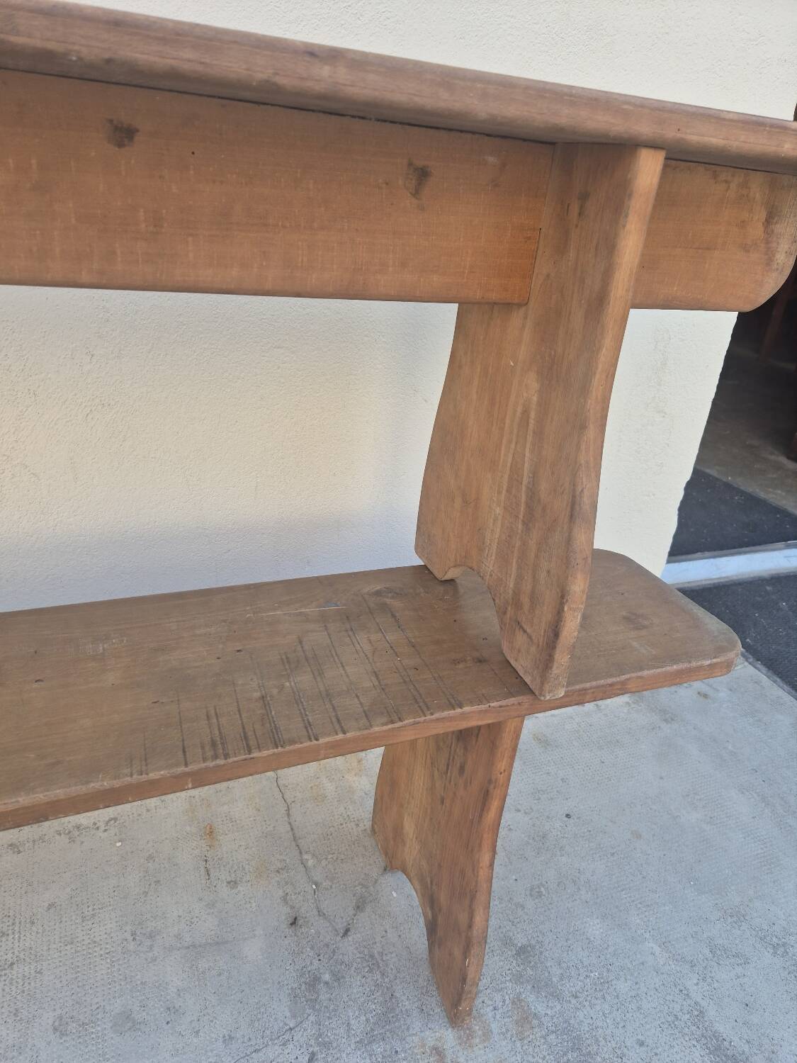 Pair of antique rustic farmhouse benches