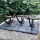 3 vintage Italian baroque brass coat hooks