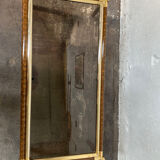 Gold-tone metal and imitation elm burl coffee table